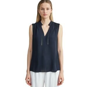 Elie Tahari Shoshanna Silk Sleeveless Blouse Antique L NWT $268